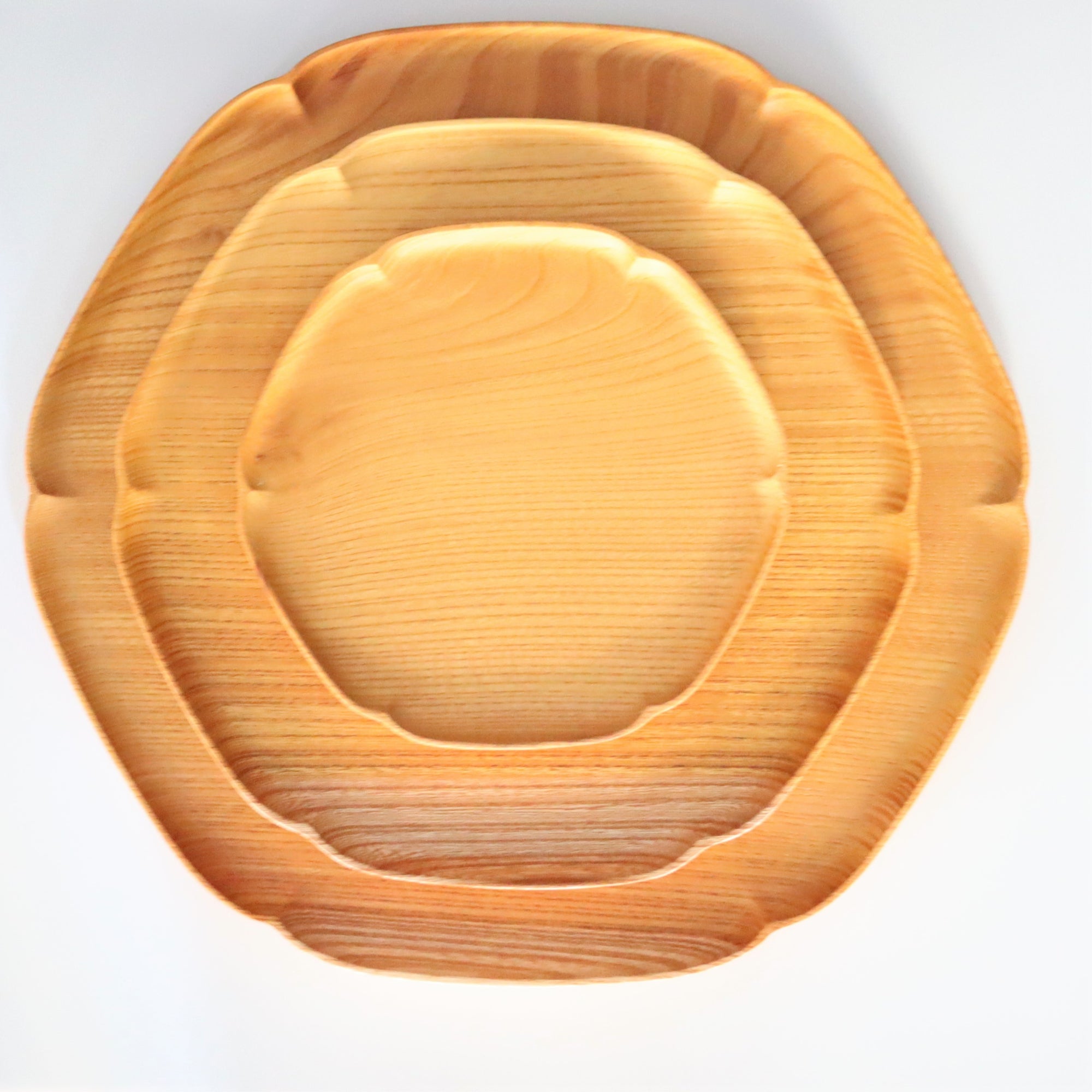 【Aizawa wood crafts】KITO zelkova round snow-shaped plate