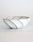 twisted small bowl with twisted blue lines