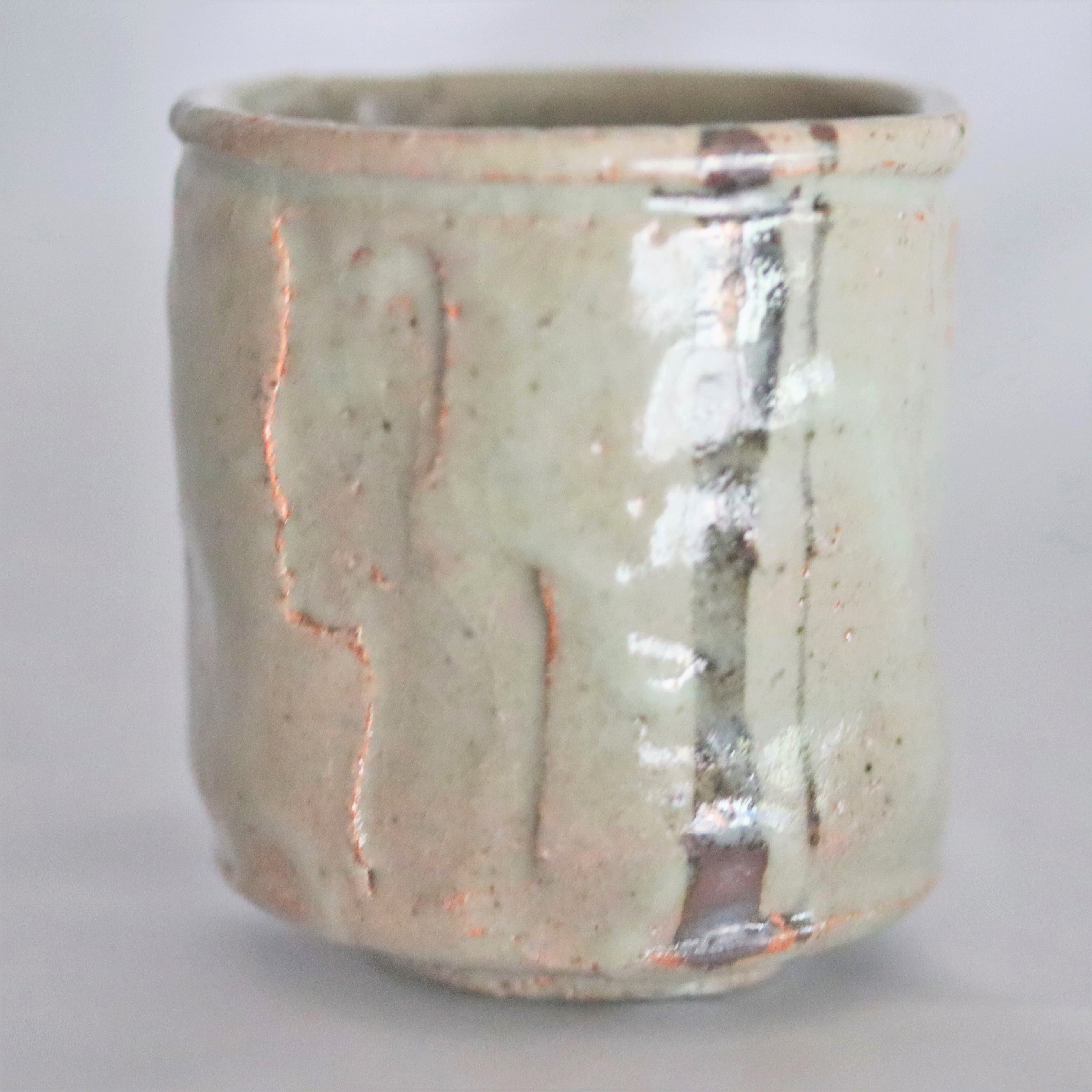 岡本作礼】絵唐津鎬湯呑 – うつわ御結