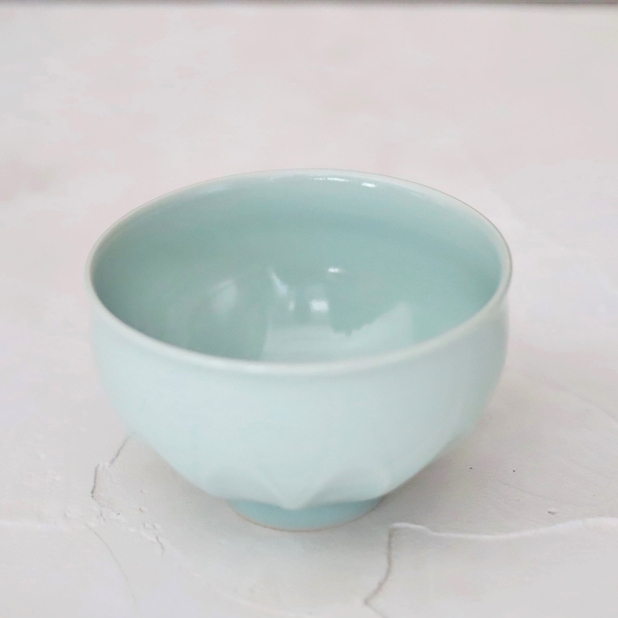 【河合正光】青磁そぎ茶碗　タル型