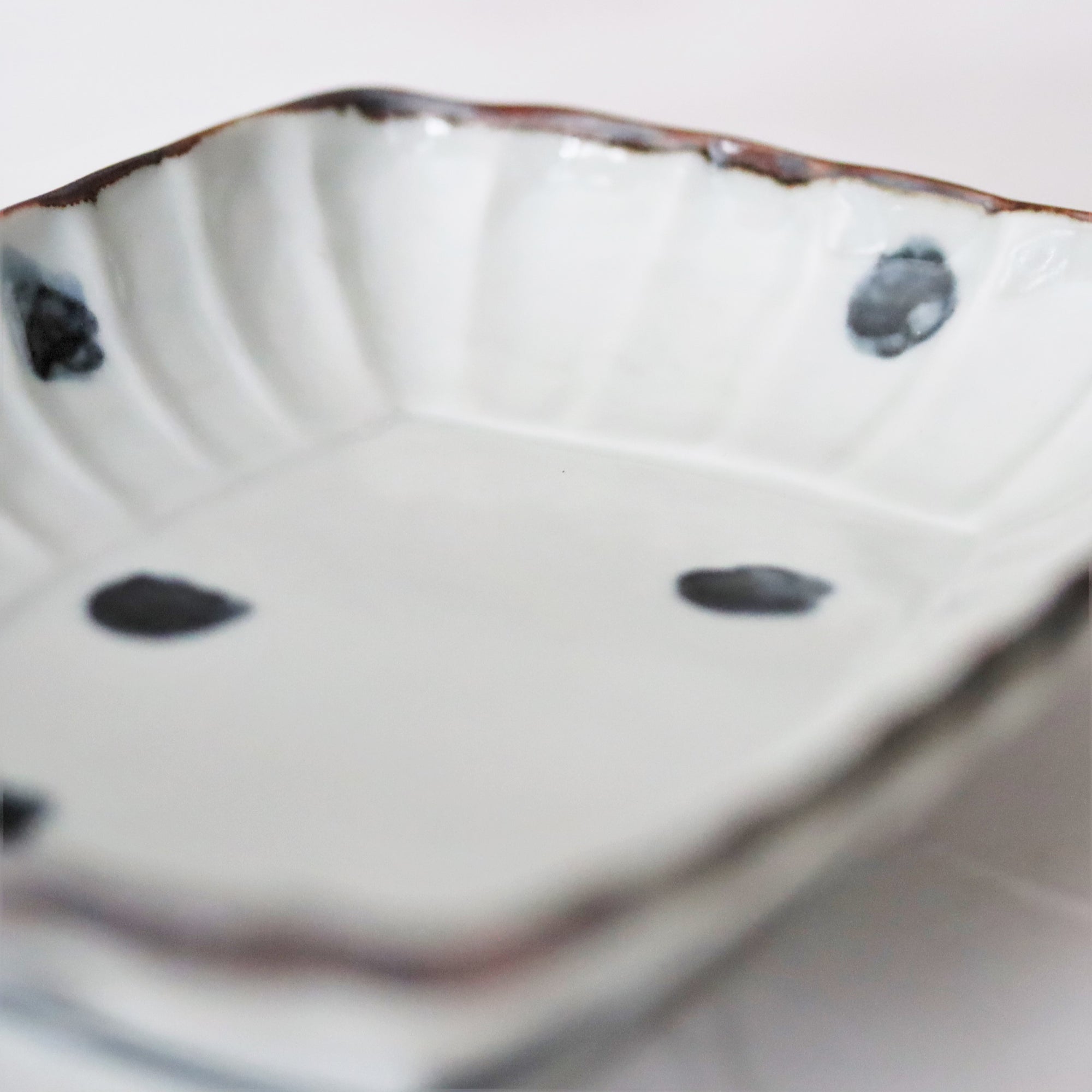 【Kenji Yanagawa】small flowers printed round flower rectangle plate