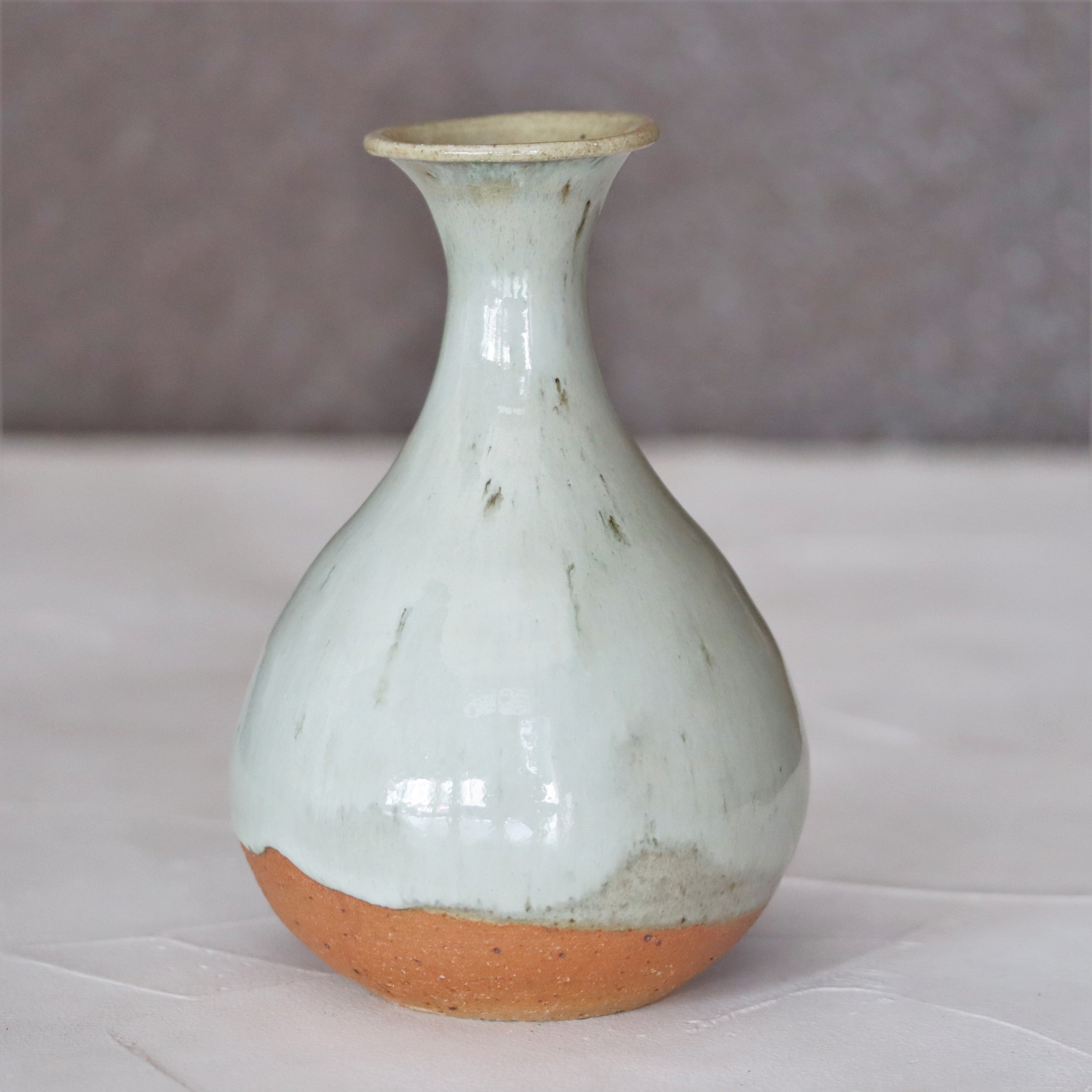 青磁花器　タコツボ型壺　灰被り青磁花器　花入れ　唐津焼 青磁花器 タコツボ型壺 灰被り青磁花器 花入れ 唐津焼