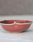 Red glaze three-sided pressed small plate
