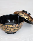 Black bamboo grass patterned Sensai bowl
