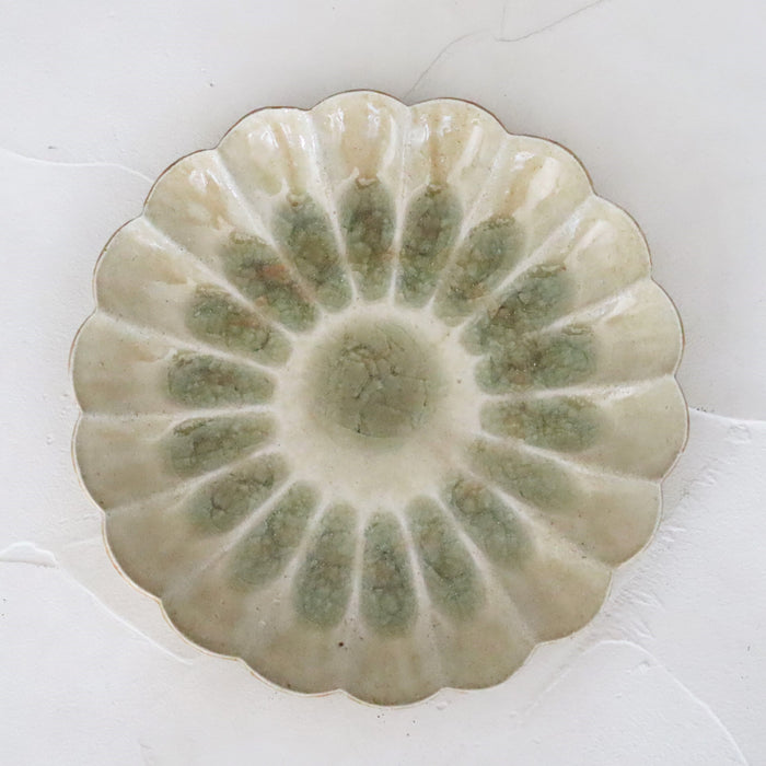 【雪ノ浦裕一】琥珀釉菊花皿