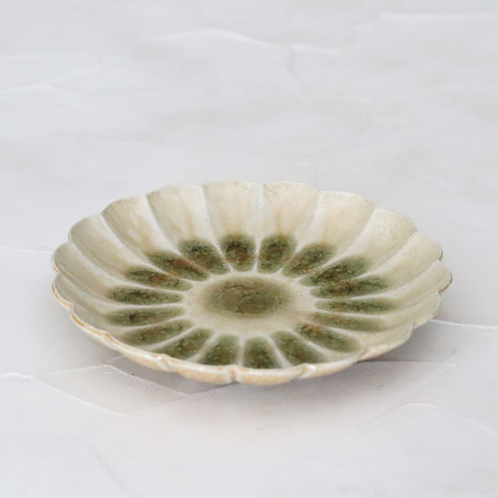 【雪ノ浦裕一】琥珀釉菊花皿