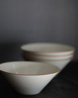 【Masamitsu Kawai】white porcelain small bowl with scarlet edge