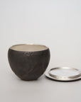 【Hideki Yamamoto】Kuro-yu flower-shaped deflection bowl