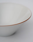 【Masamitsu Kawai】white porcelain small bowl with scarlet edge