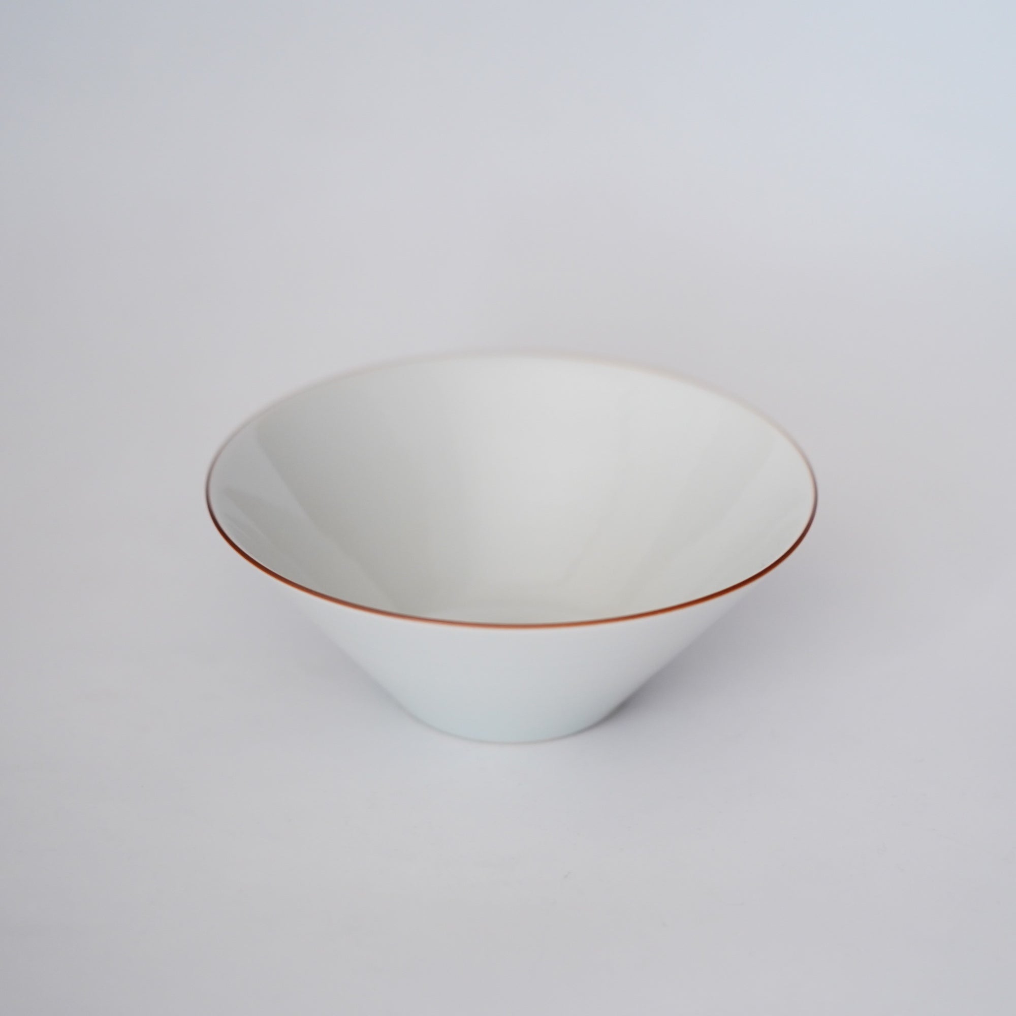 【Masamitsu Kawai】white porcelain small bowl with scarlet edge