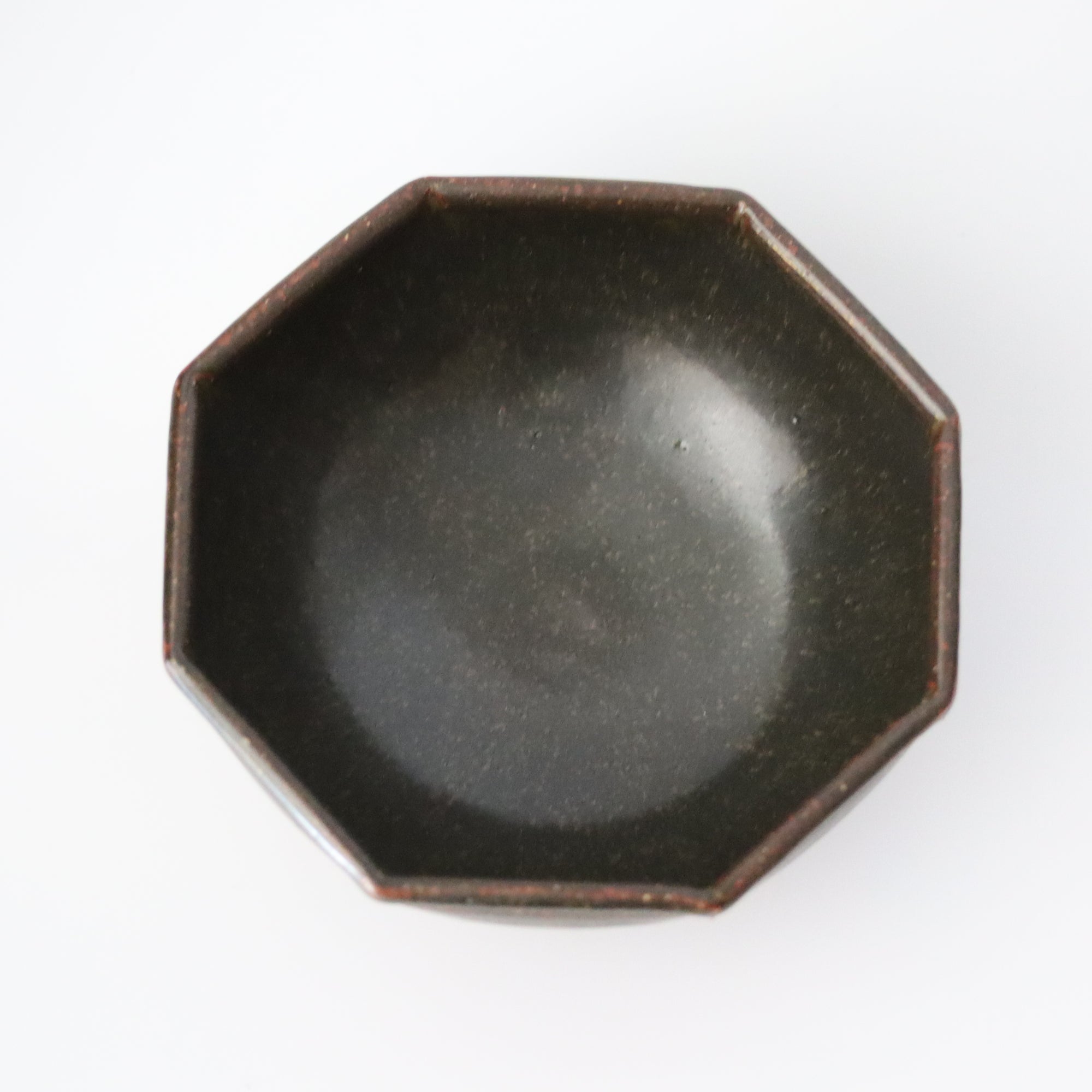 【Tasuku Mitsufuji】Black glazed octagonal bowl